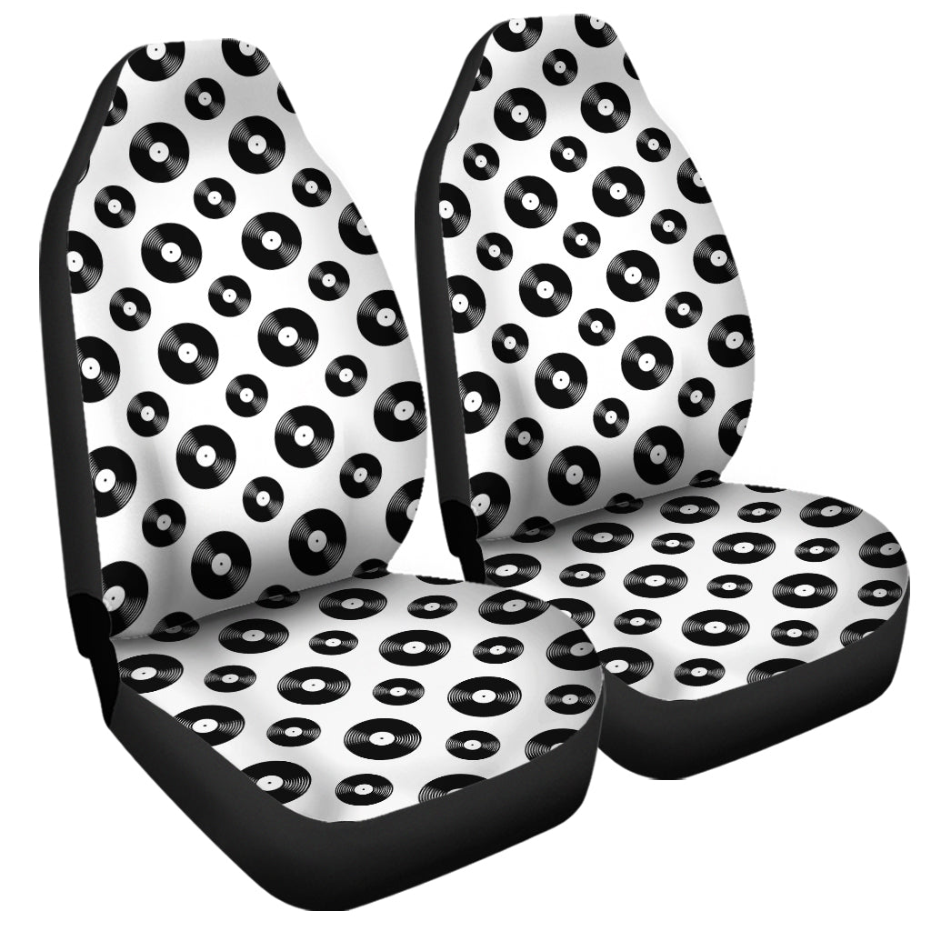 White And Black Vinyl Pattern Print Universal Fit Car Seat Covers