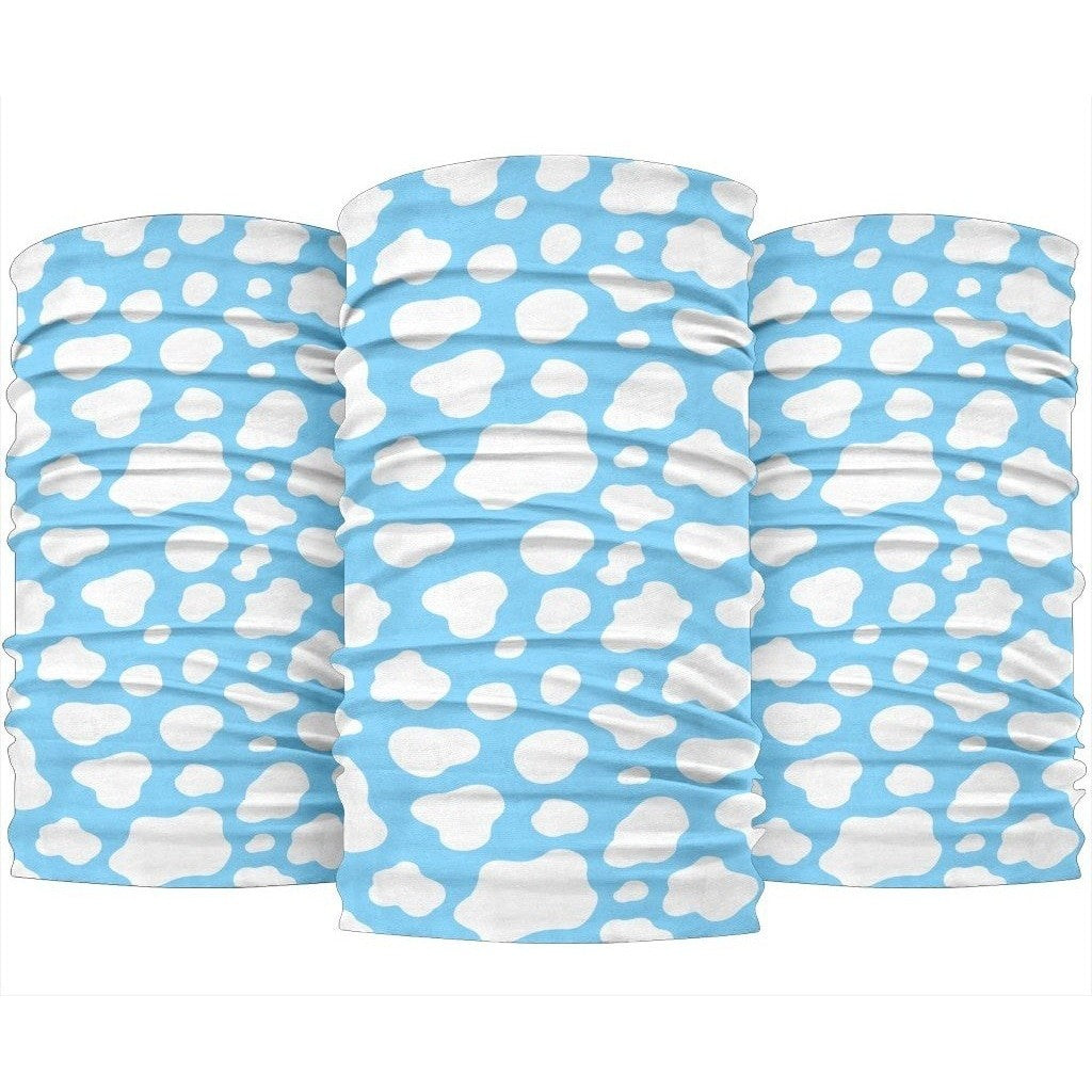 White And Blue Cow Print 3-Pack Bandanas