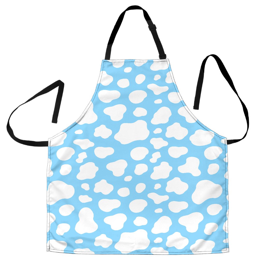 White And Blue Cow Print Men's Apron