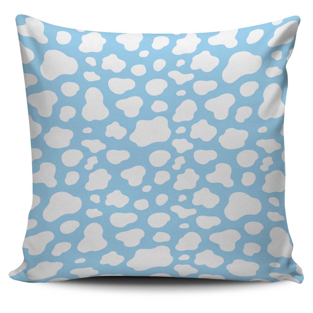 White And Blue Cow Print Pillow Cover