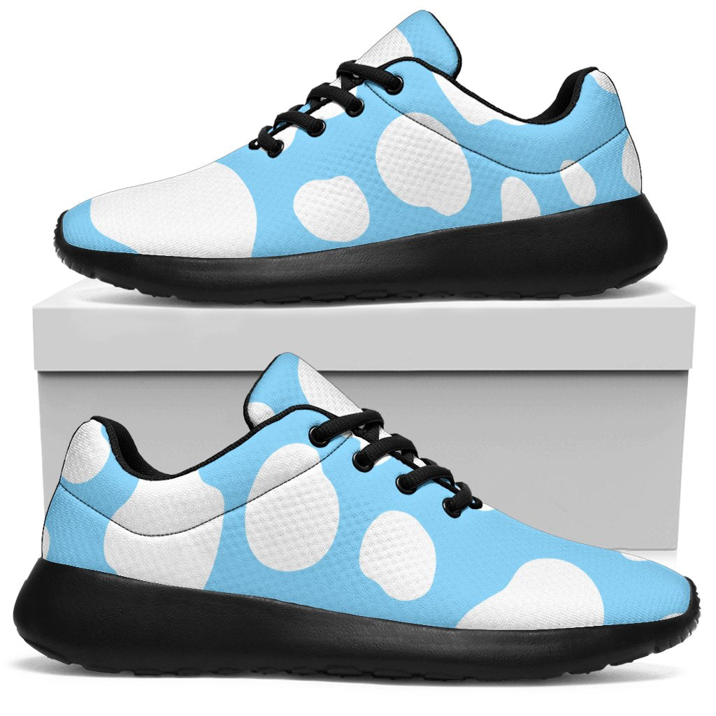 White And Blue Cow Print Sport Sneakers