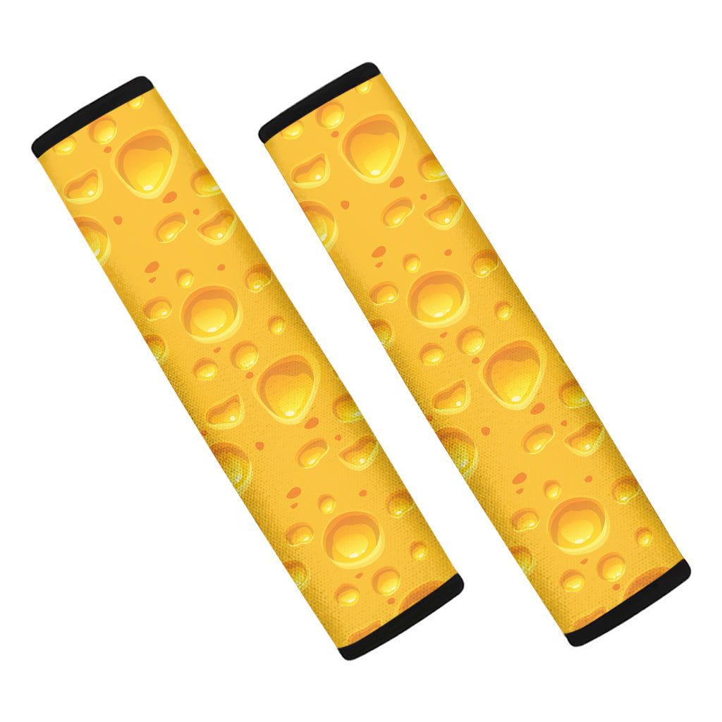 Yellow Cheese Print Car Seat Belt Covers
