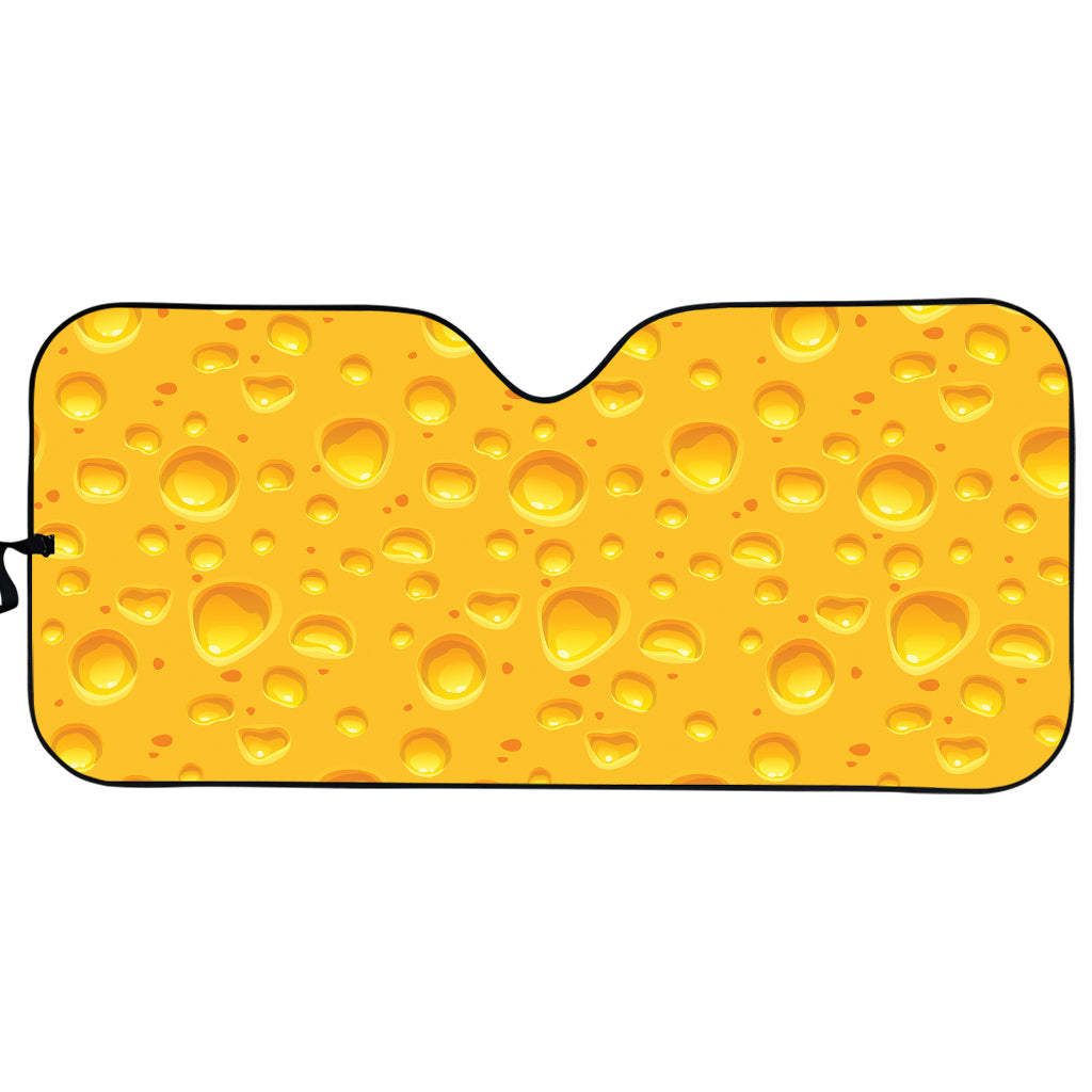 Yellow Cheese Print Car Sun Shade