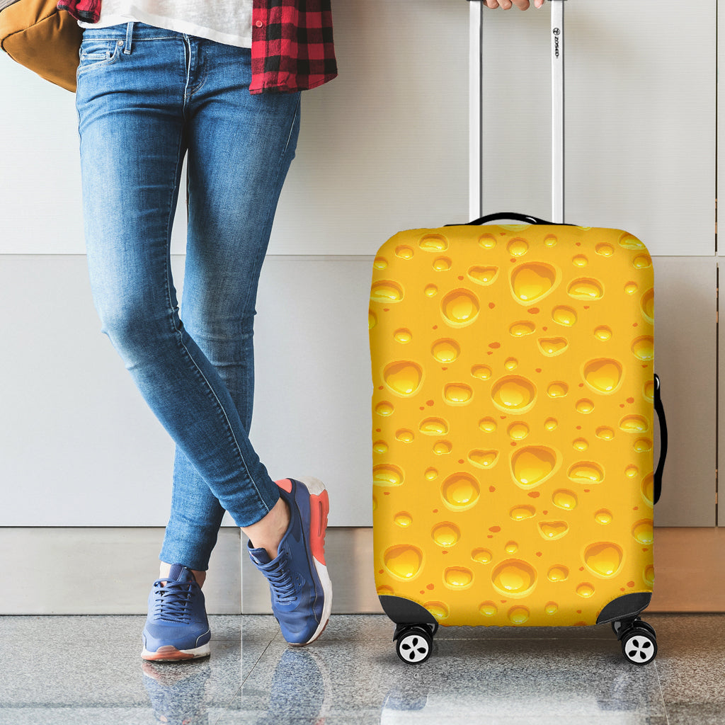 Yellow Cheese Print Luggage Cover