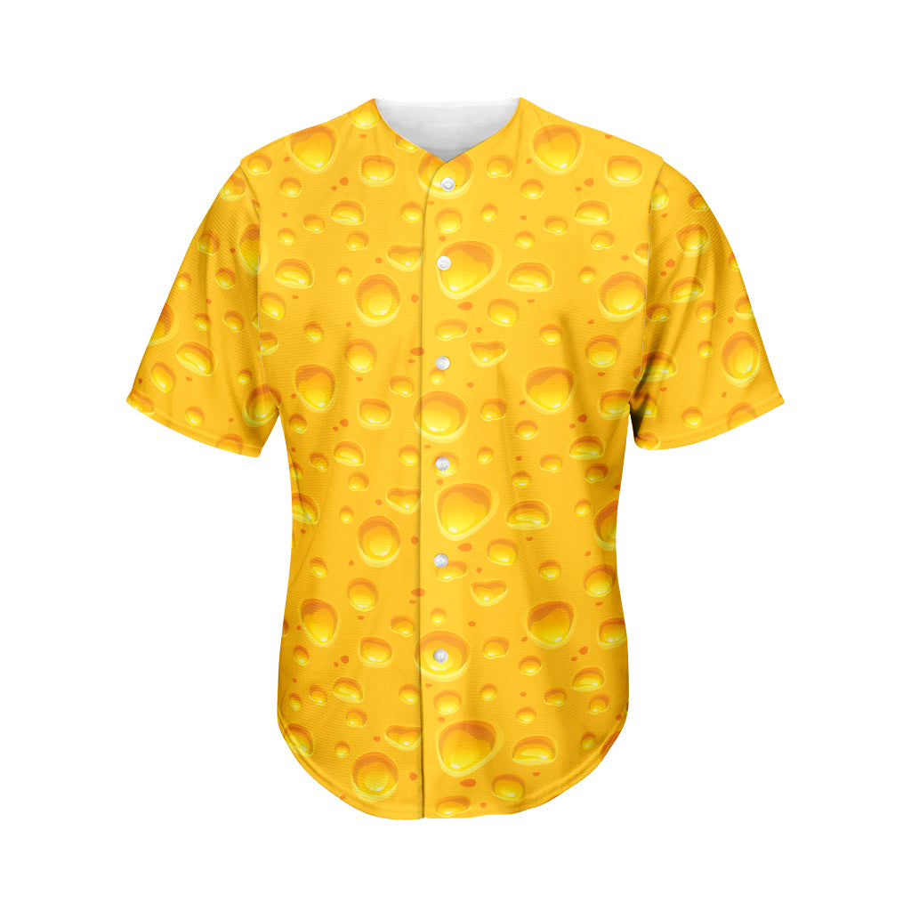 Yellow Cheese Print Men's Baseball Jersey