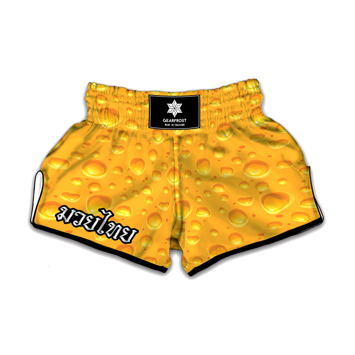 Yellow Cheese Print Muay Thai Boxing Shorts