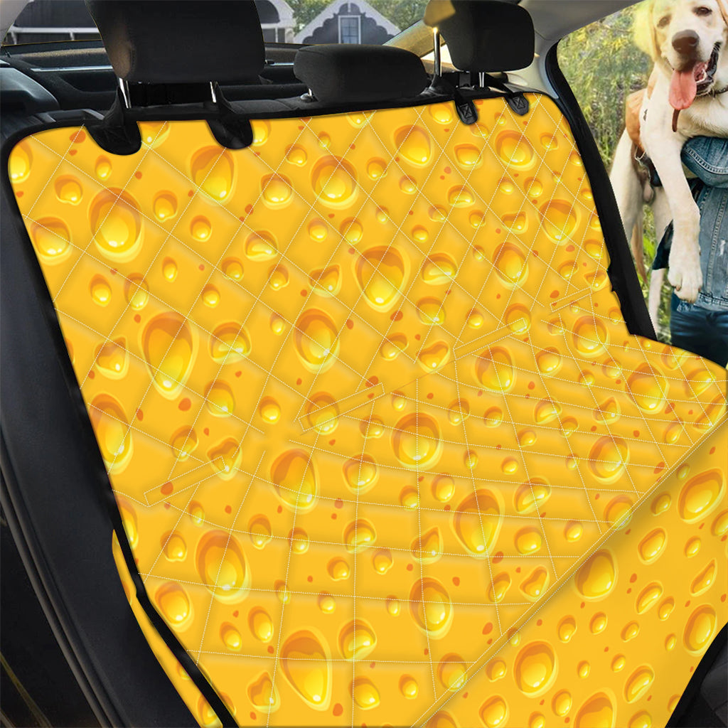 Yellow Cheese Print Pet Car Back Seat Cover