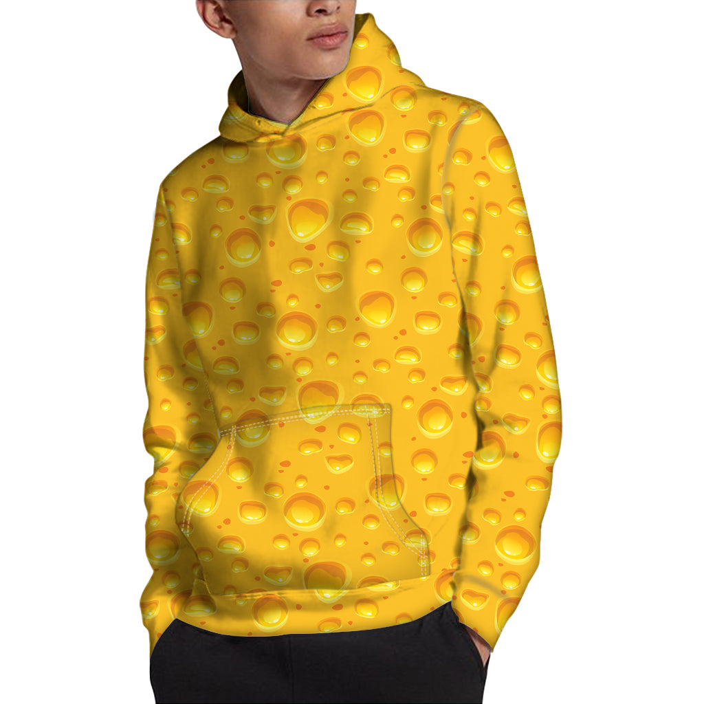 Yellow Cheese Print Pullover Hoodie