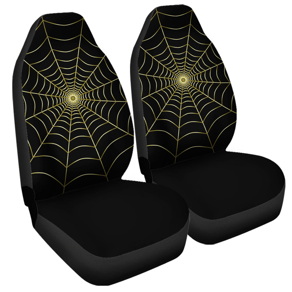 Yellow Cobweb Print Universal Fit Car Seat Covers