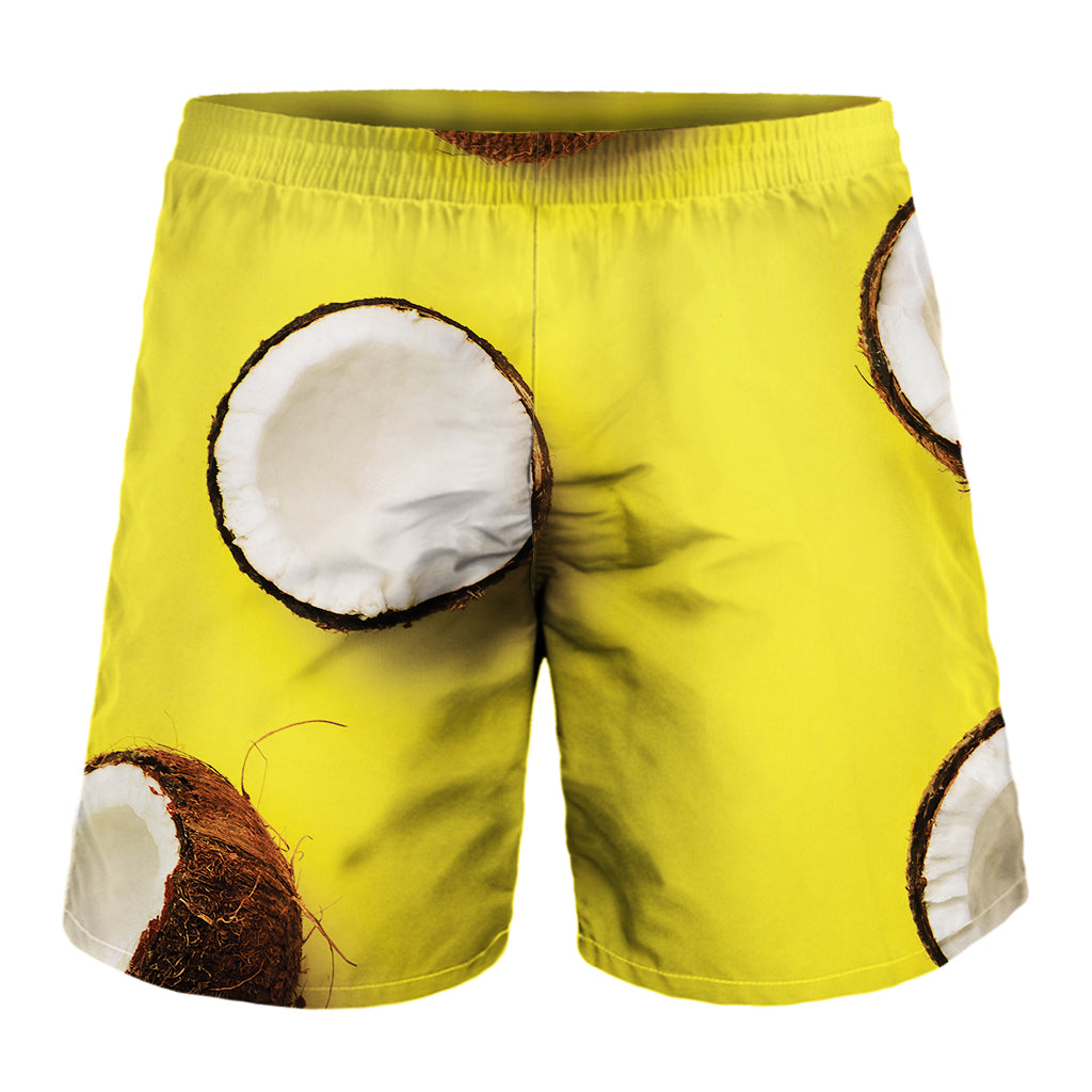 Yellow Coconut Pattern Print Men's Shorts