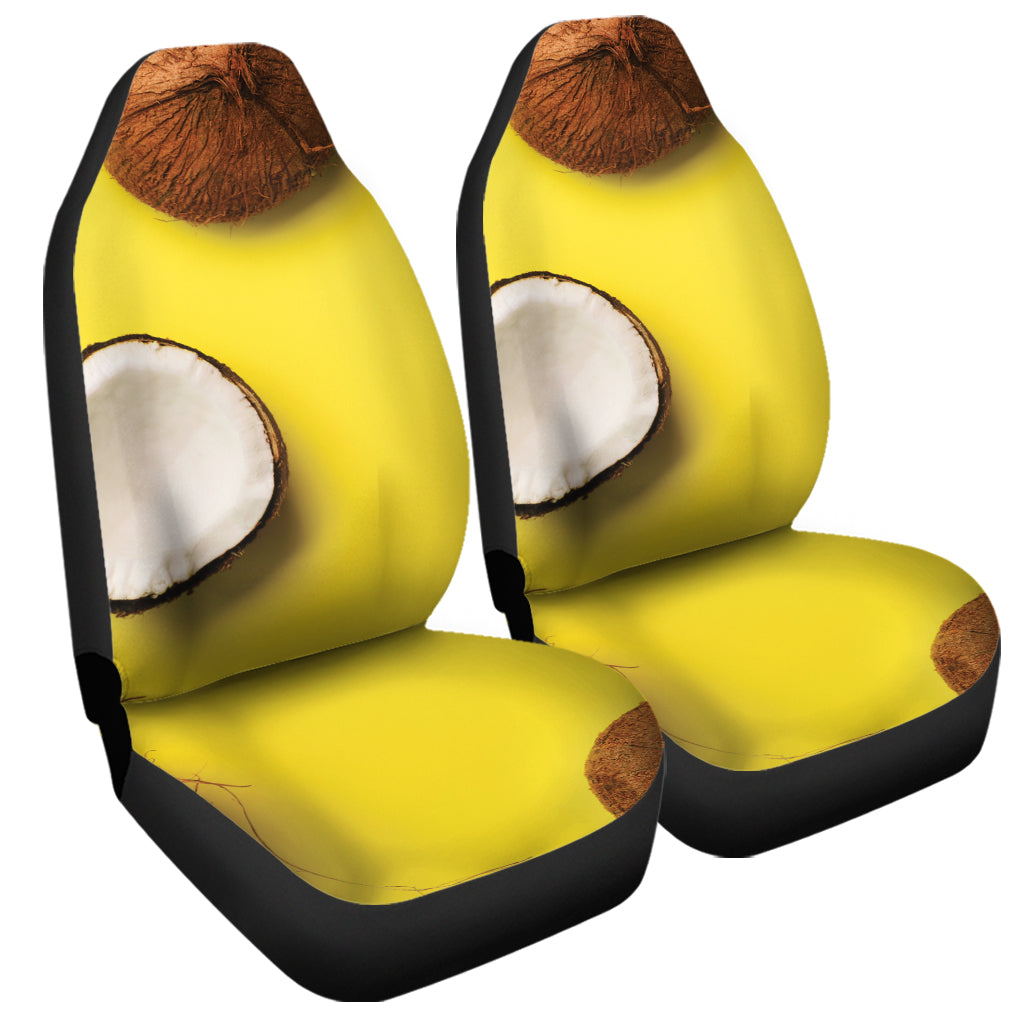 Yellow Coconut Pattern Print Universal Fit Car Seat Covers