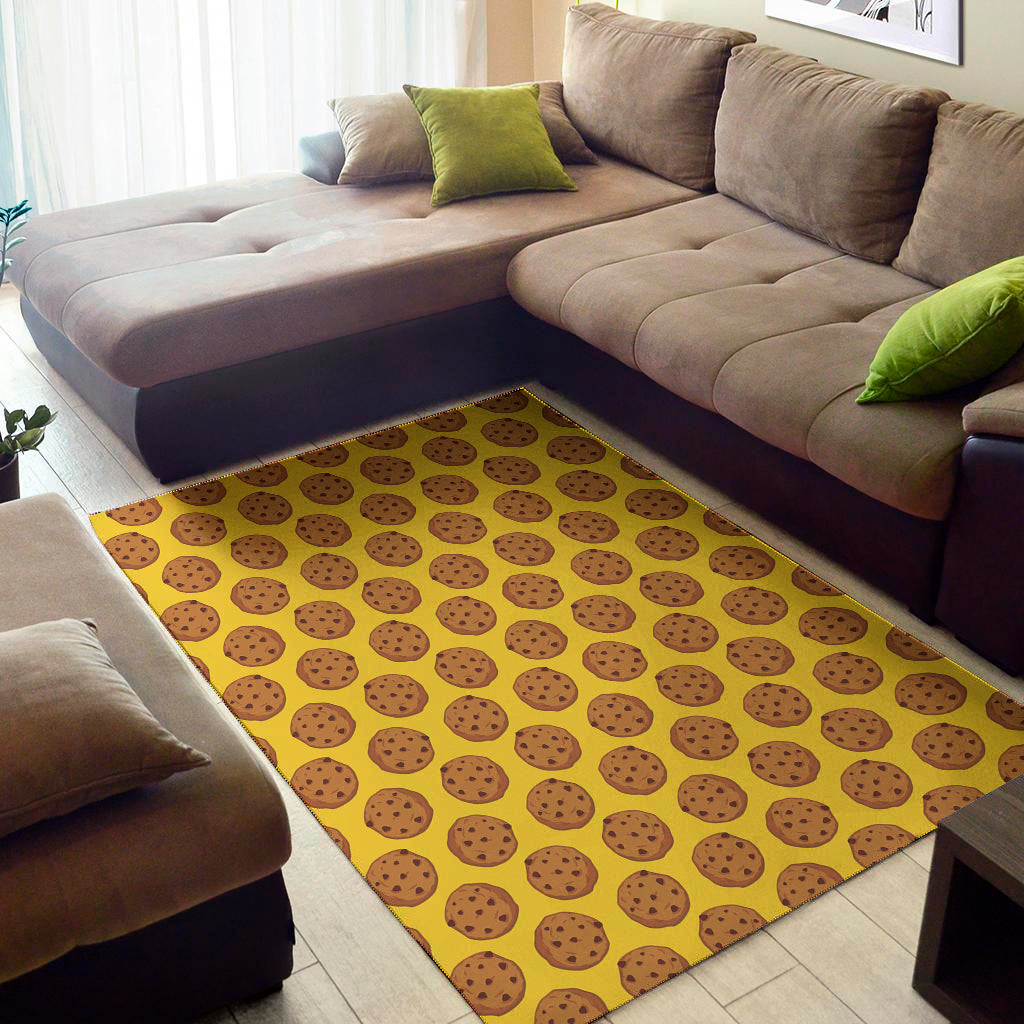 Yellow Cookie Pattern Print Area Rug