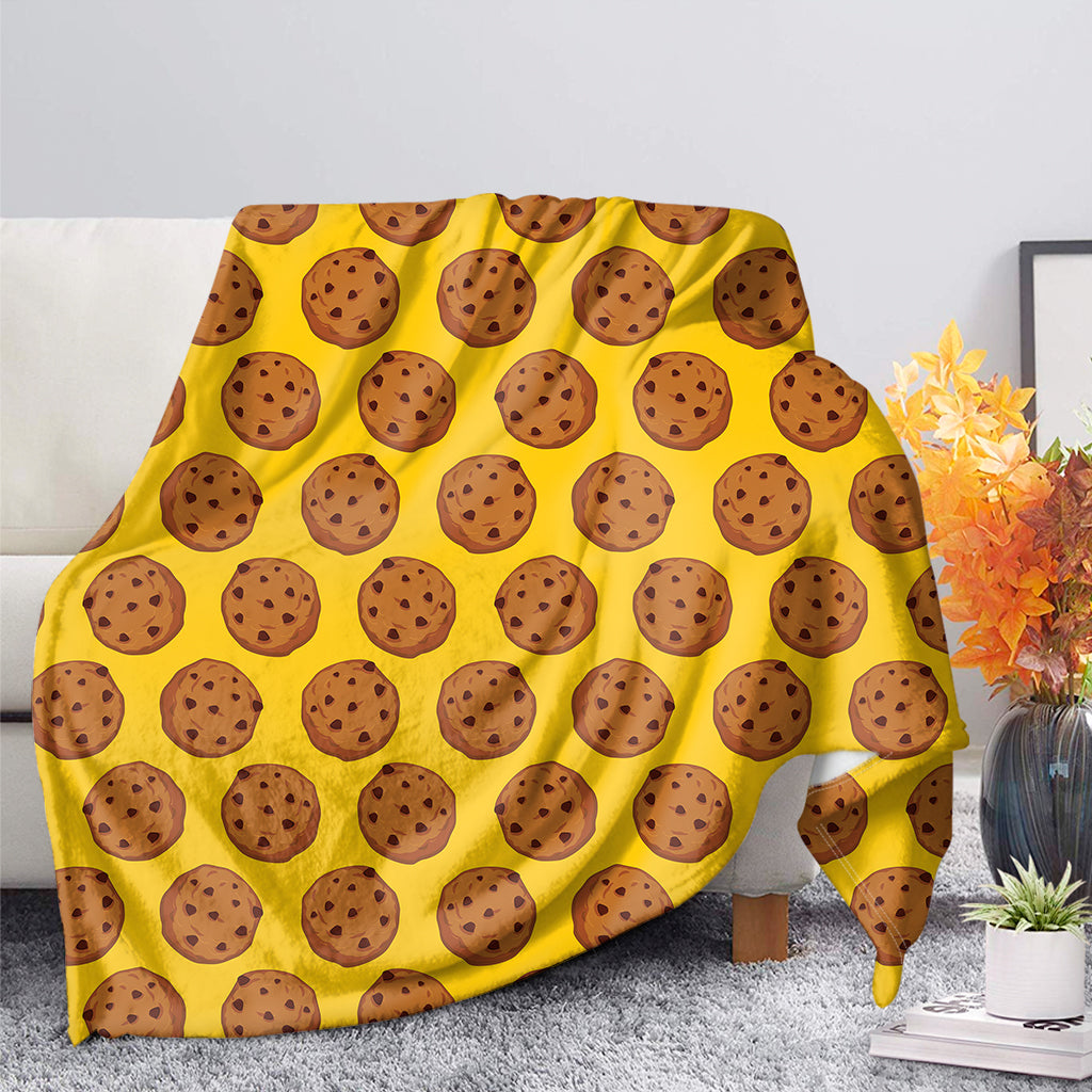 Yellow Cookie Pattern Print Blanket