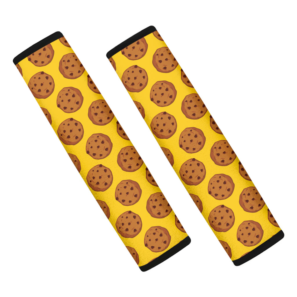 Yellow Cookie Pattern Print Car Seat Belt Covers