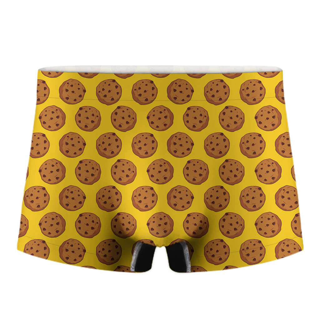 Yellow Cookie Pattern Print Men's Boxer Briefs