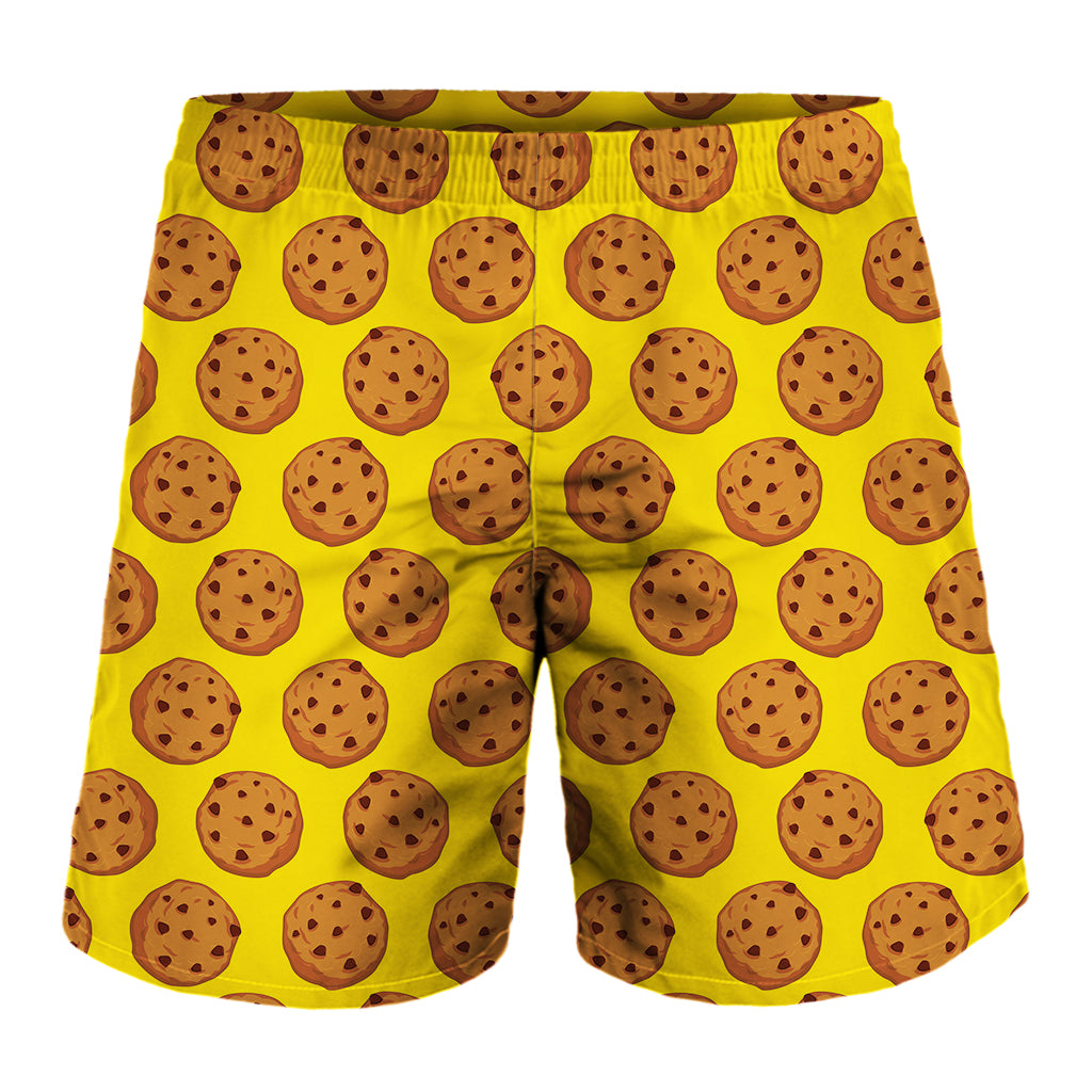 Yellow Cookie Pattern Print Men's Shorts