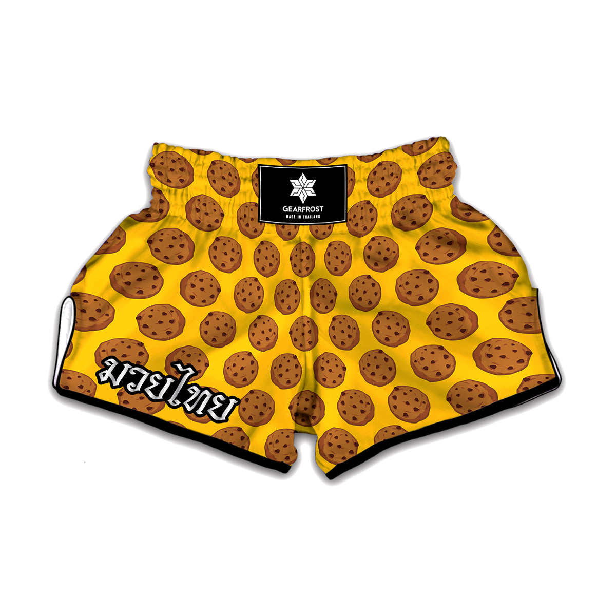 Yellow Cookie Pattern Print Muay Thai Boxing Shorts