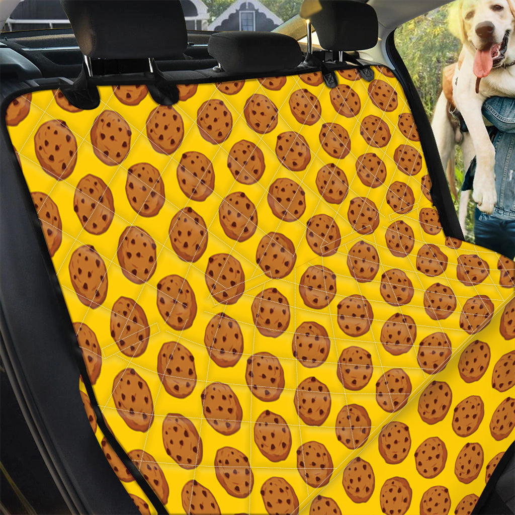 Yellow Cookie Pattern Print Pet Car Back Seat Cover