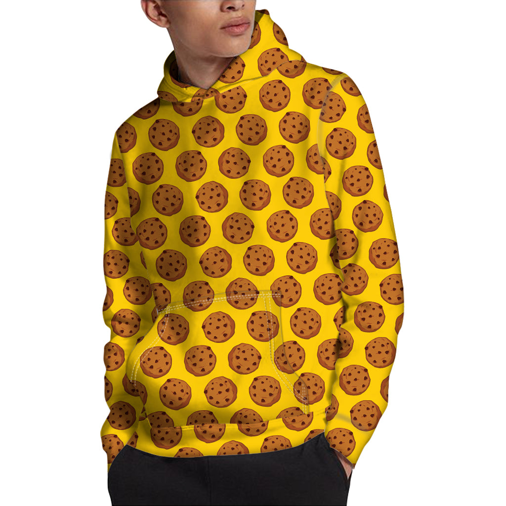 Yellow Cookie Pattern Print Pullover Hoodie