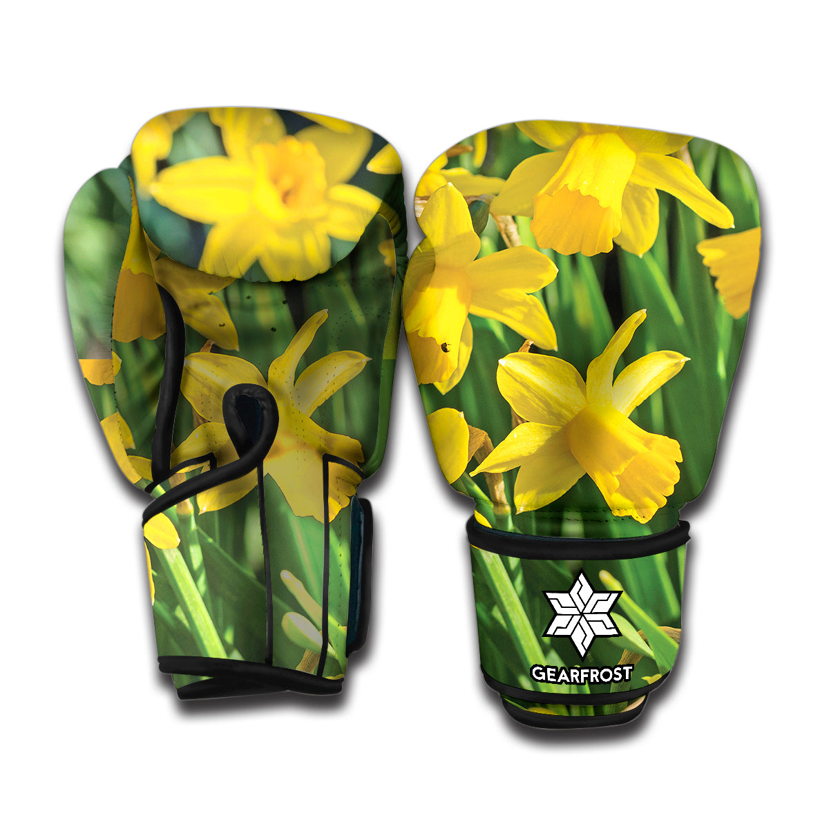 Yellow Daffodil Flower Print Boxing Gloves