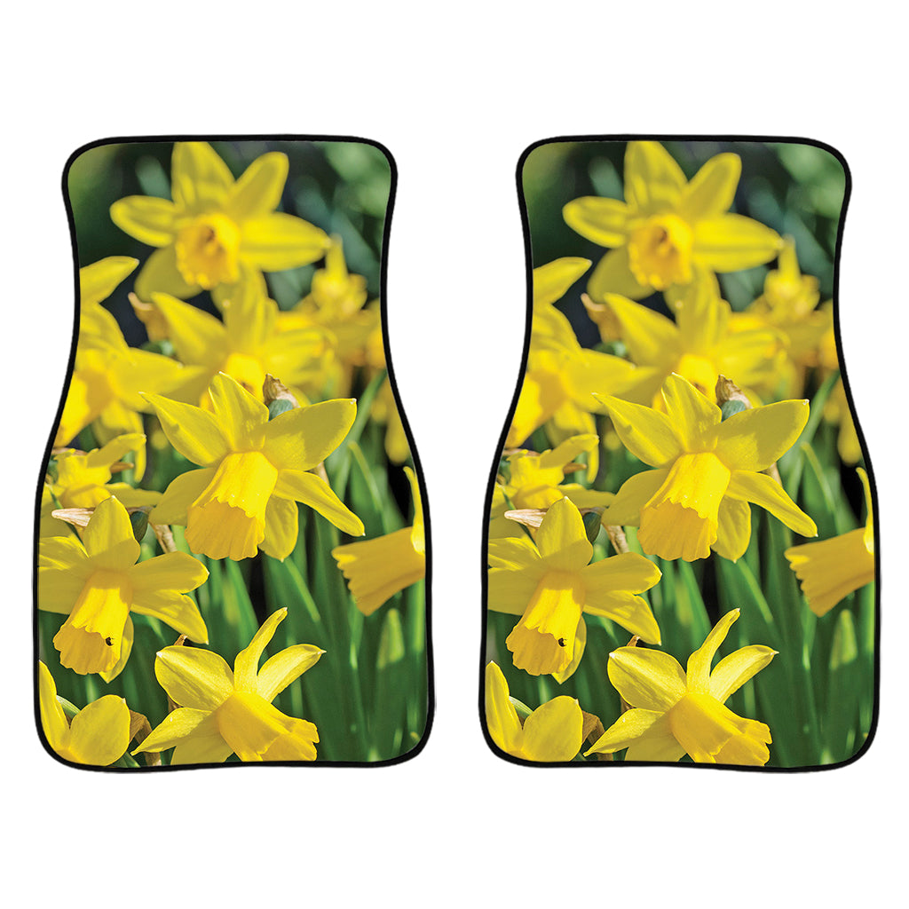 Yellow Daffodil Flower Print Front Car Floor Mats