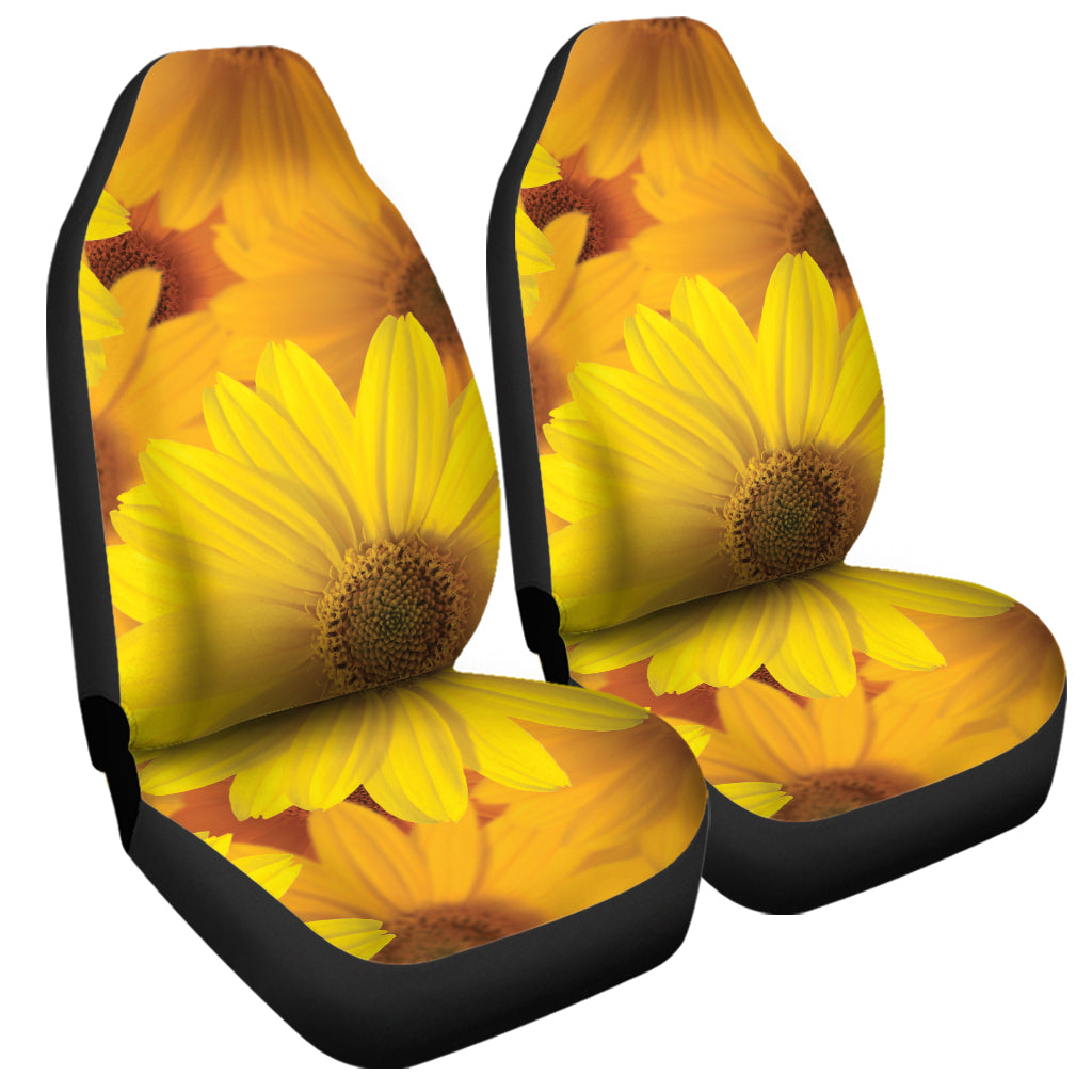 Yellow Daisy Flower Print Universal Fit Car Seat Covers