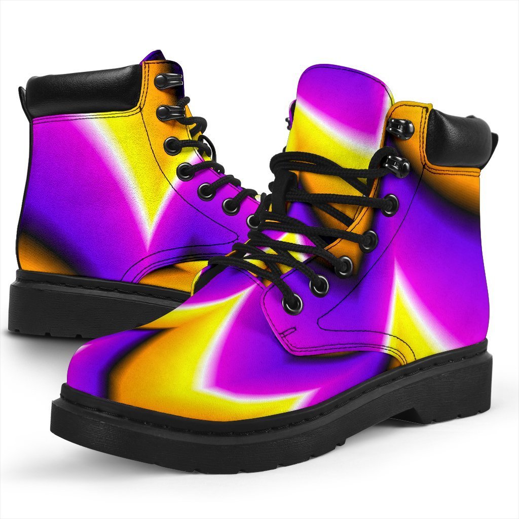 Yellow Dizzy Moving Optical Illusion Classic Boots