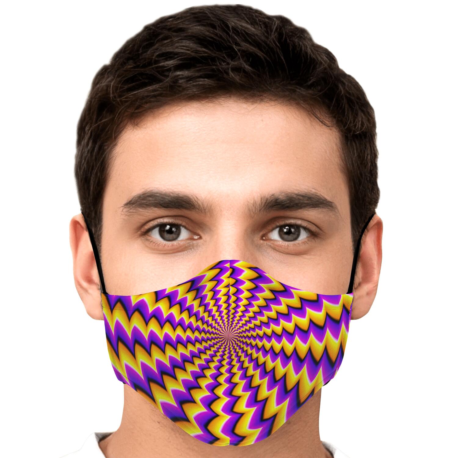 Yellow Dizzy Moving Optical Illusion Face Mask