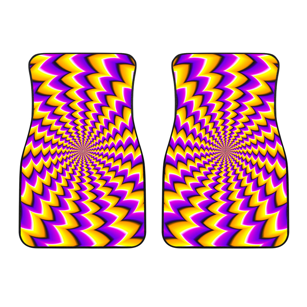 Yellow Dizzy Moving Optical Illusion Front Car Floor Mats