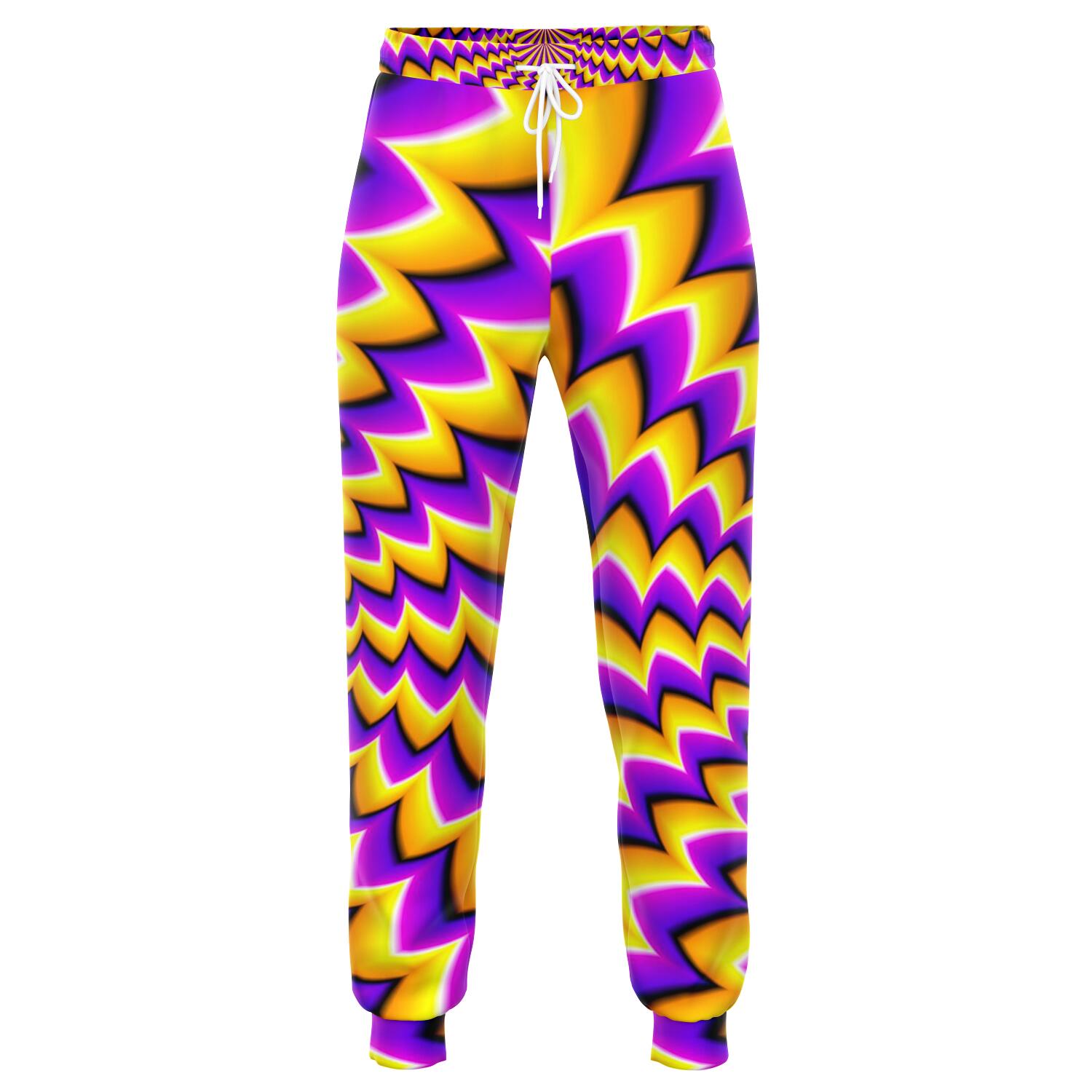 Yellow Dizzy Moving Optical Illusion Jogger Pants