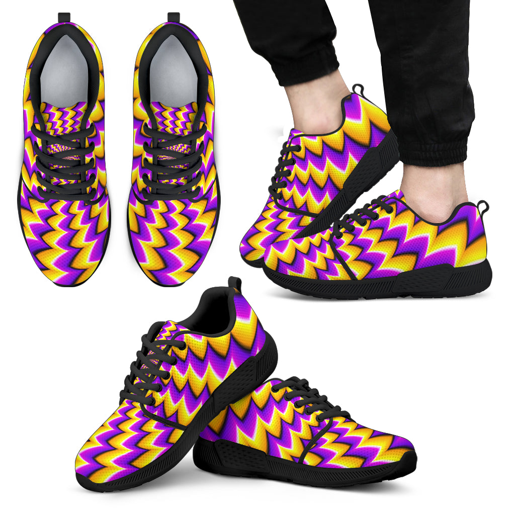 Yellow Dizzy Moving Optical Illusion Men's Athletic Shoes