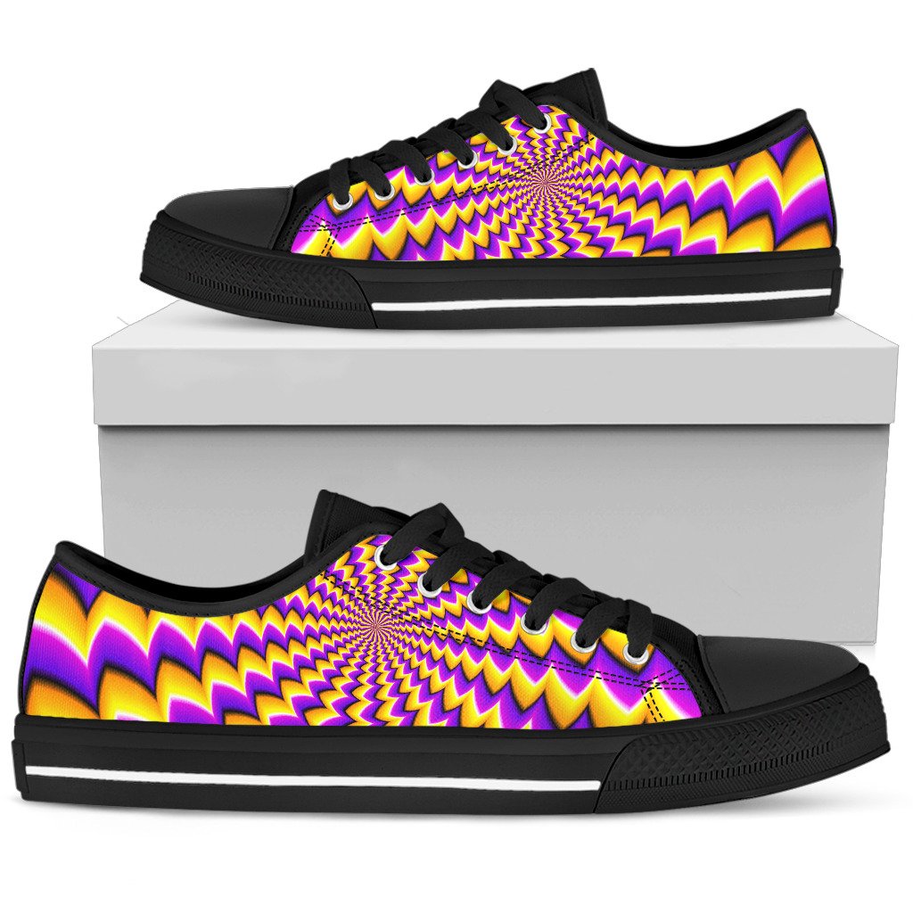 Yellow Dizzy Moving Optical Illusion Men's Low Top Shoes