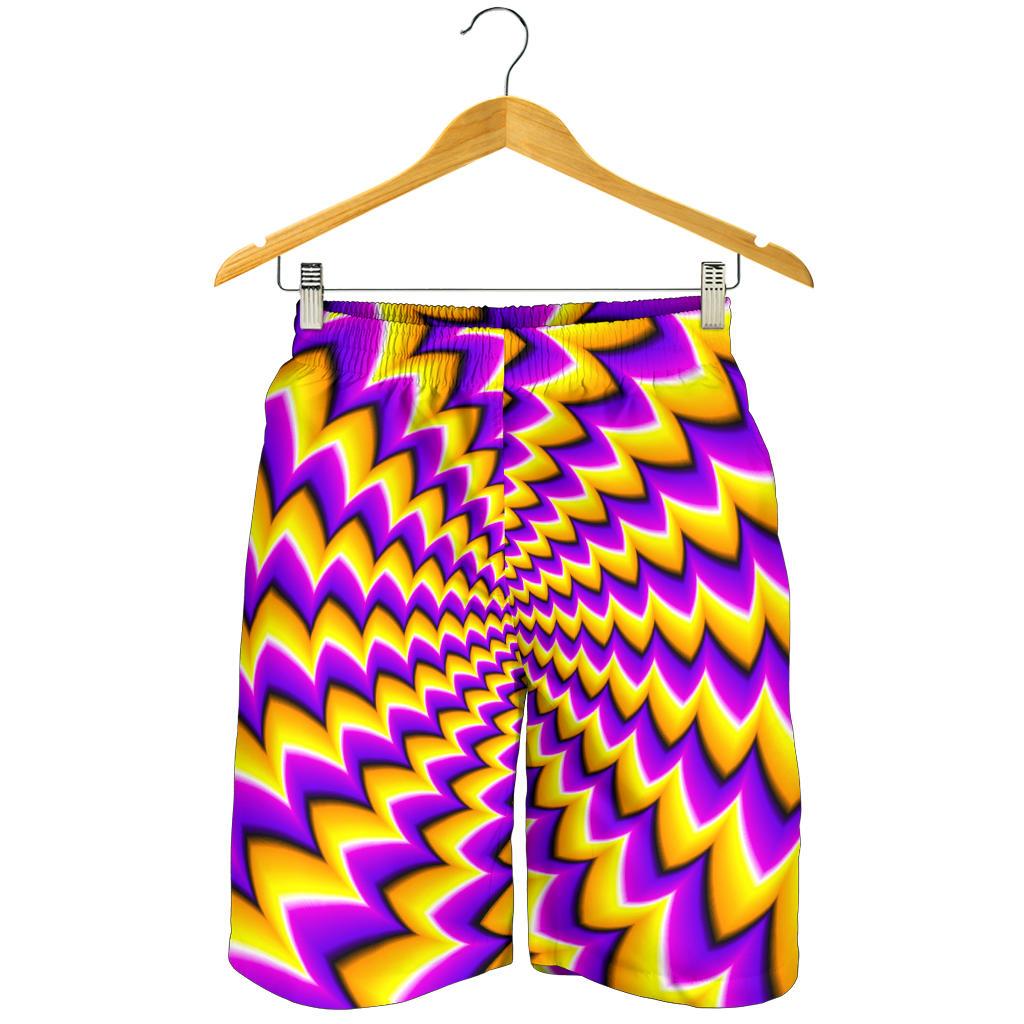 Yellow Dizzy Moving Optical Illusion Men's Shorts