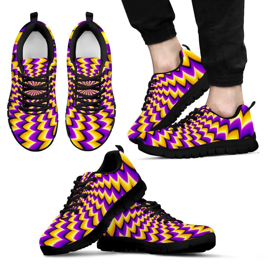 Yellow Dizzy Moving Optical Illusion Men's Sneakers