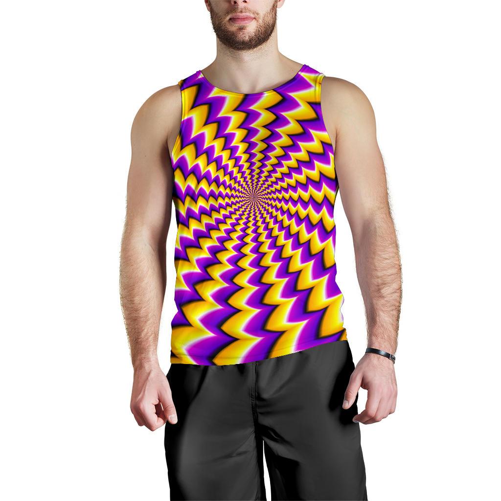 Yellow Dizzy Moving Optical Illusion Men's Tank Top