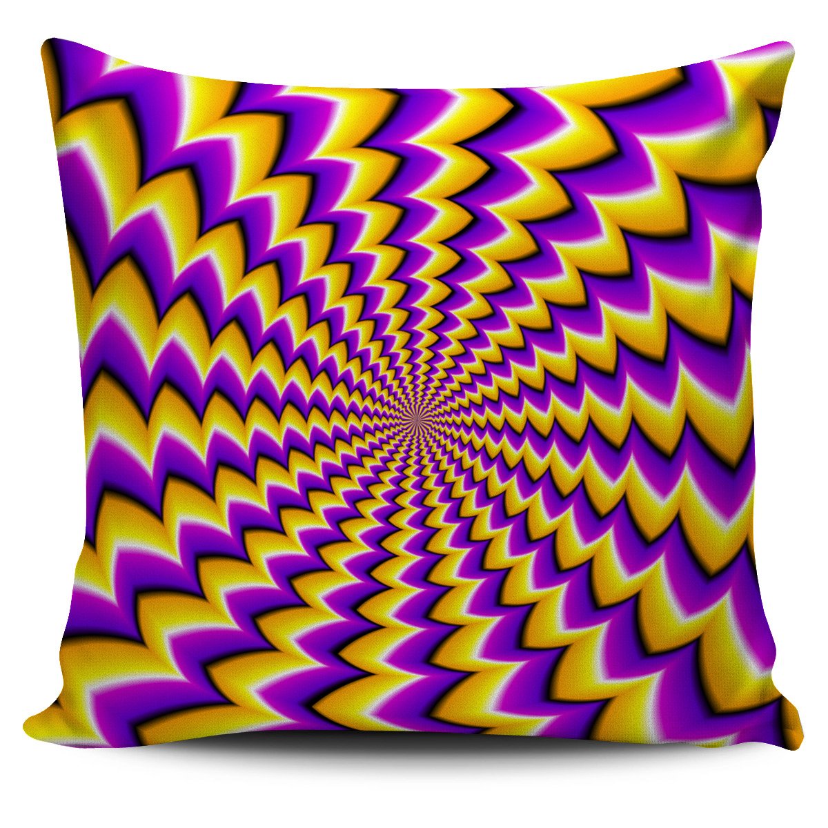 Yellow Dizzy Moving Optical Illusion Pillow Cover