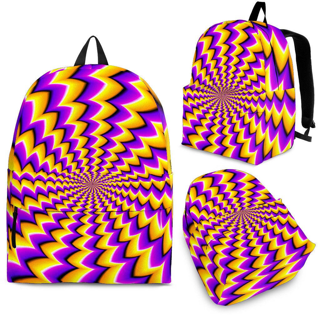 Yellow Dizzy Moving Optical Illusion School Backpack