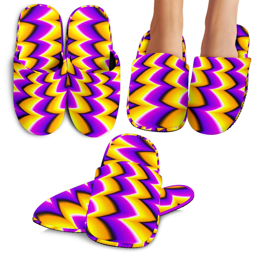 Yellow Dizzy Moving Optical Illusion Slippers