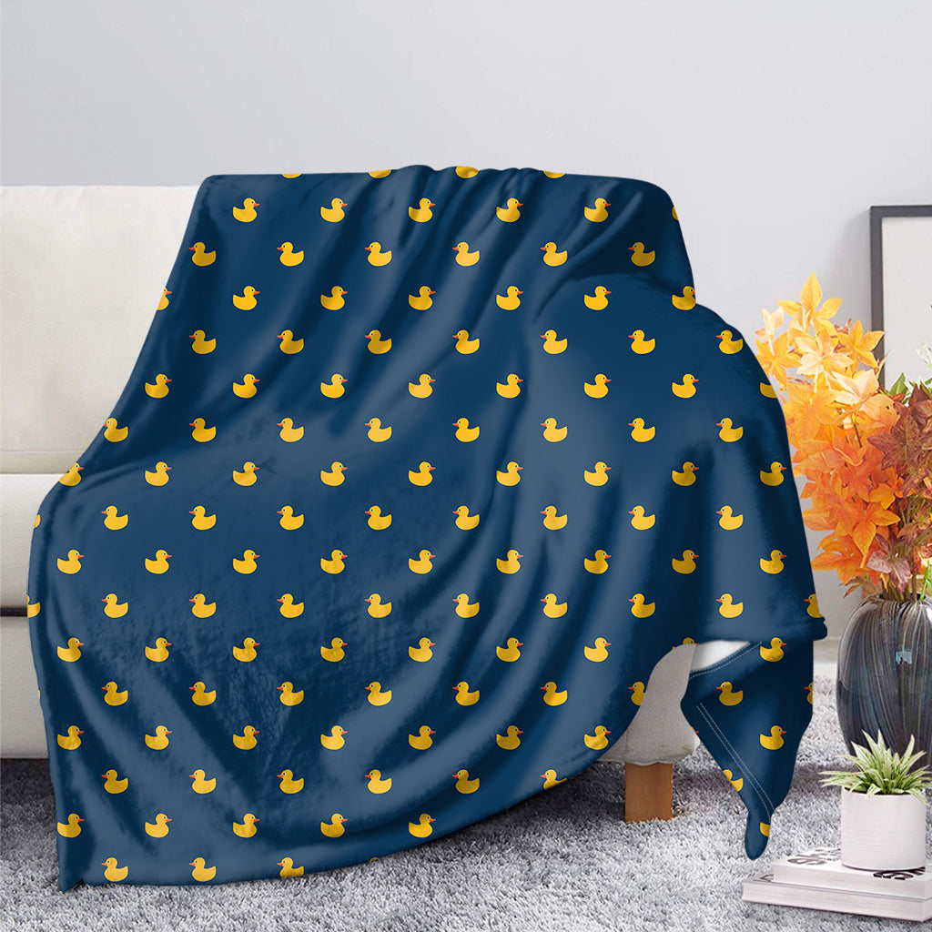 Yellow Duck Pattern Print Blanket