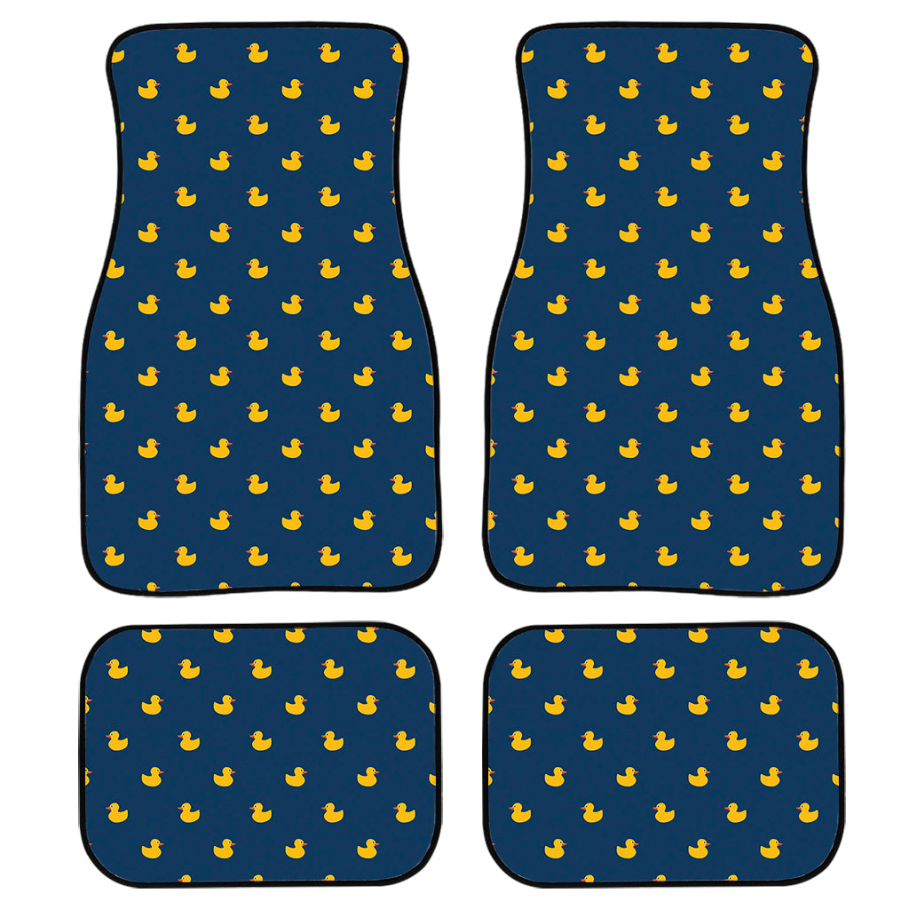 Yellow Duck Pattern Print Front and Back Car Floor Mats