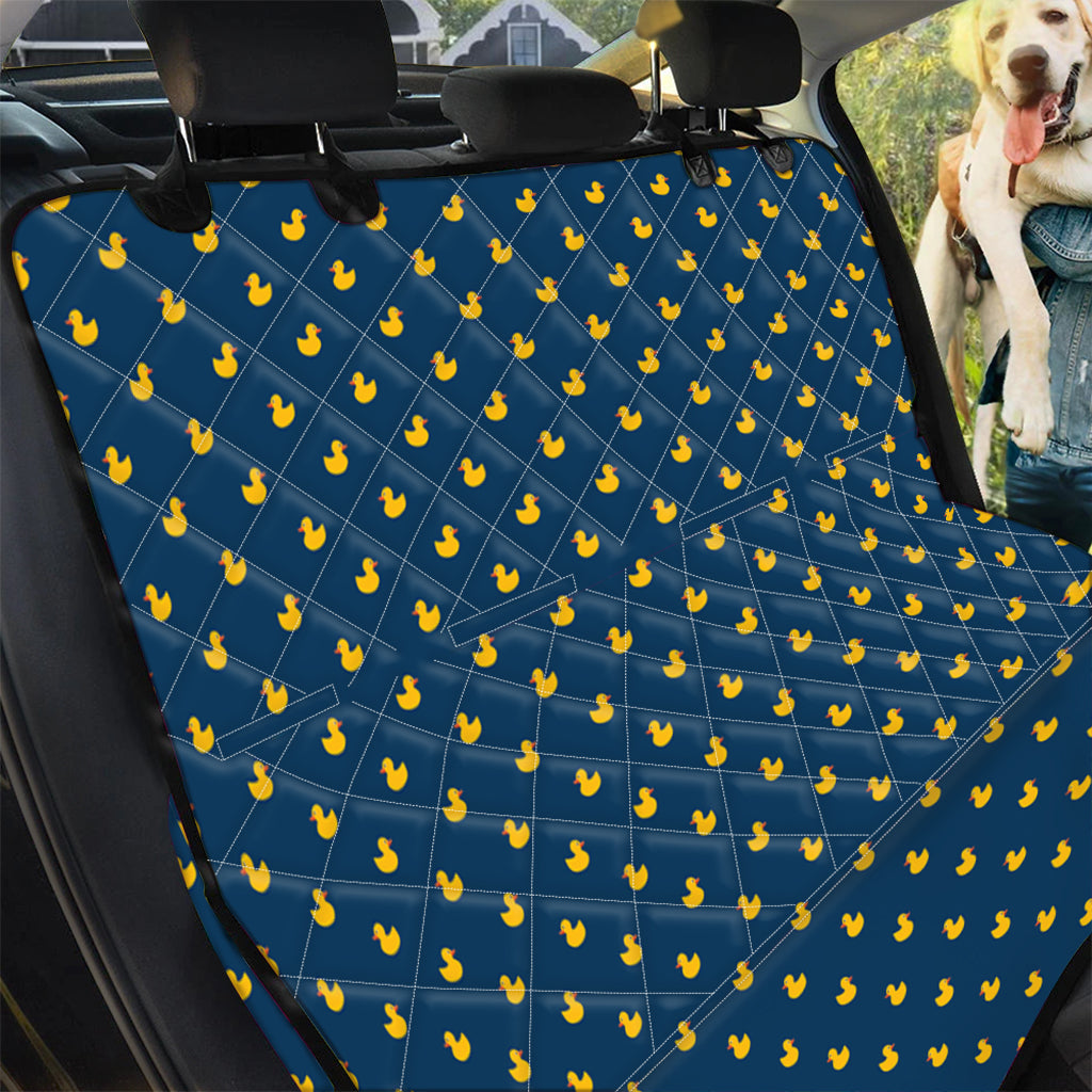 Yellow Duck Pattern Print Pet Car Back Seat Cover