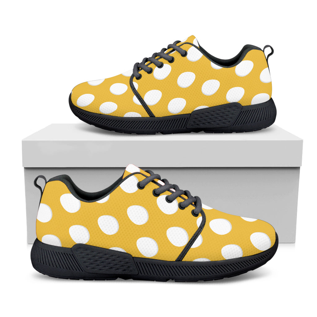 Yellow Eggs Pattern Print Black Athletic Shoes