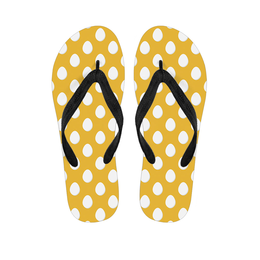 Yellow Eggs Pattern Print Flip Flops