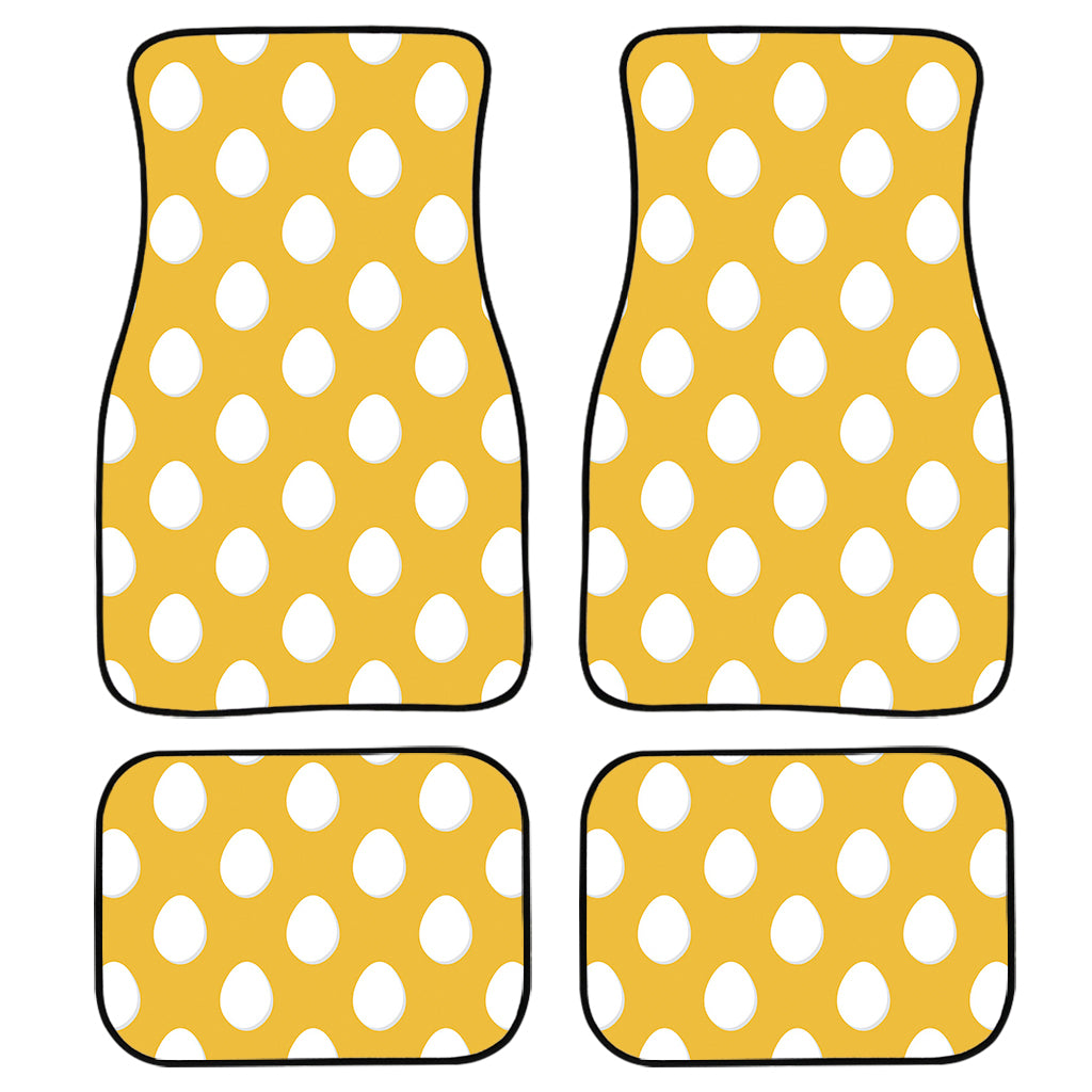 Yellow Eggs Pattern Print Front and Back Car Floor Mats