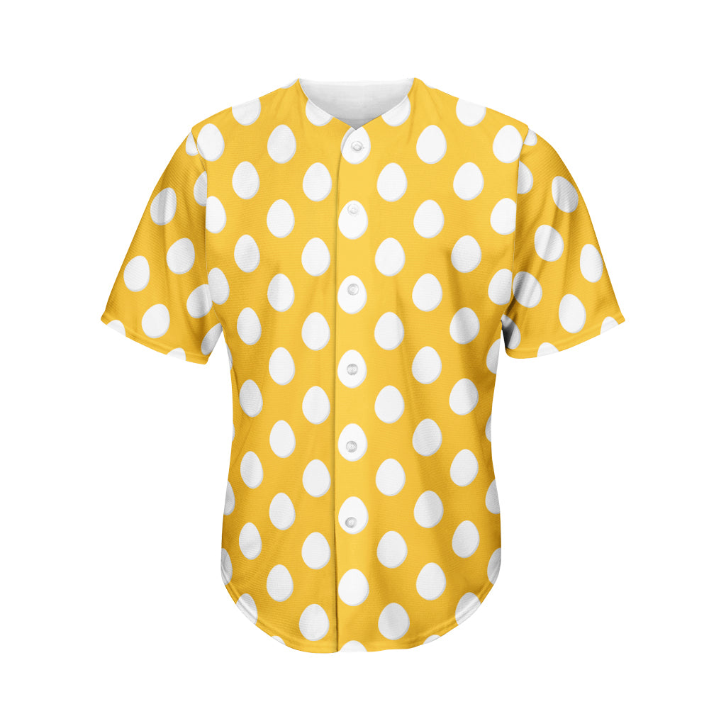 Yellow Eggs Pattern Print Men's Baseball Jersey