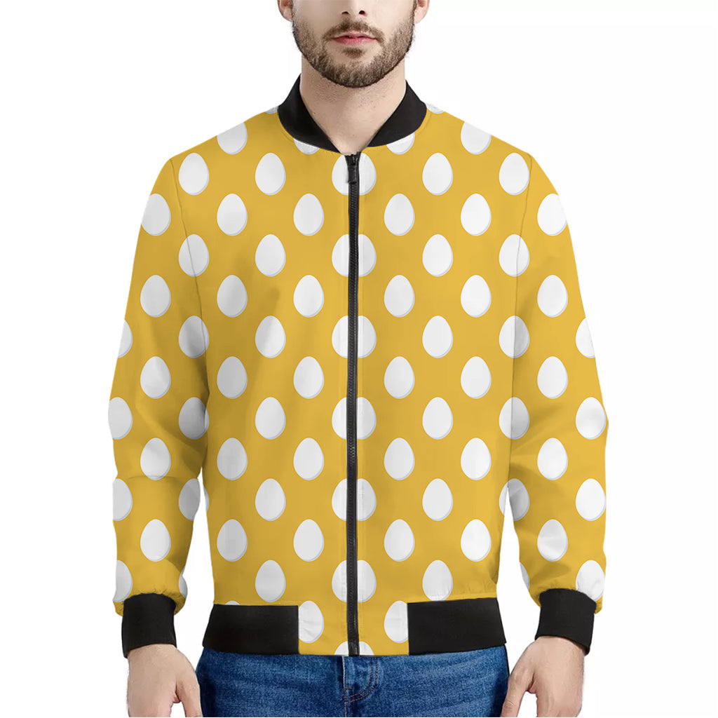 Yellow Eggs Pattern Print Men's Bomber Jacket