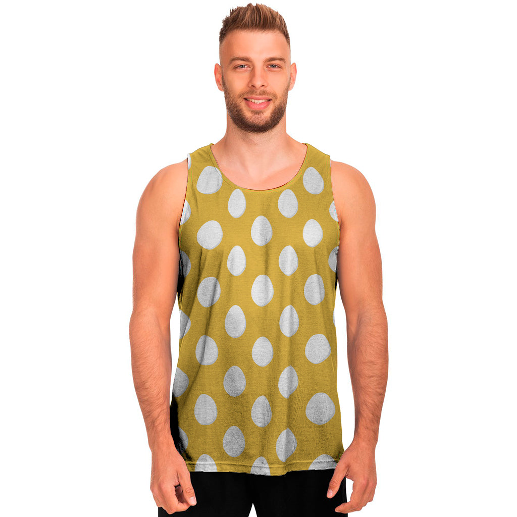 Yellow Eggs Pattern Print Men's Tank Top