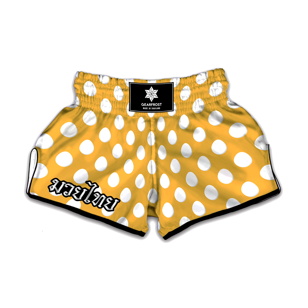 Yellow Eggs Pattern Print Muay Thai Boxing Shorts