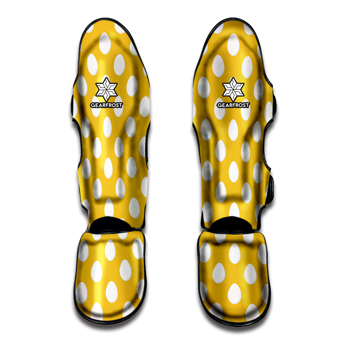 Yellow Eggs Pattern Print Muay Thai Shin Guards