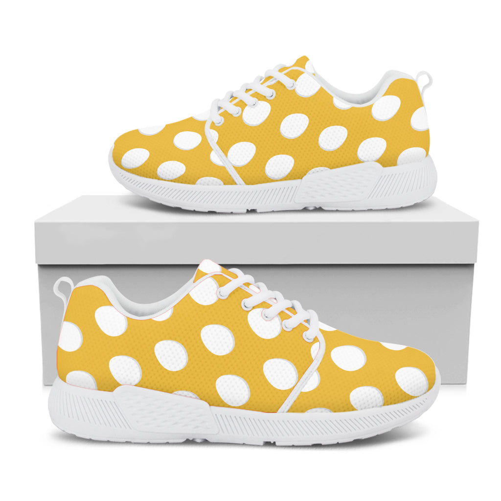 Yellow Eggs Pattern Print White Athletic Shoes